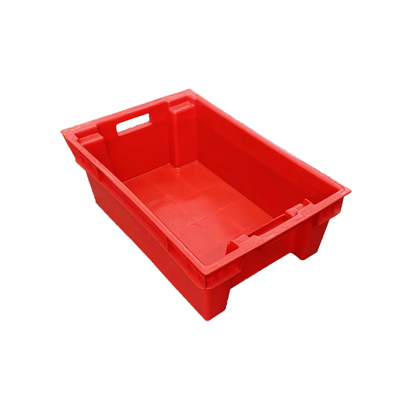 nested and stacked plastic crate